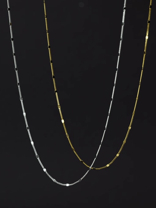 Rosh 925 Sterling Silver Irregular Chain Minimalist Necklace