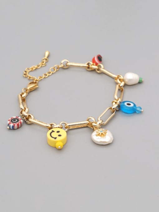 Roxi Stainless steel Shell Multi Color Smiley Ethnic Bracelet 1