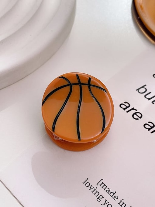 Coffee colored basketball Cellulose Acetate Minimalist Ball Alloy Multi Color Jaw Hair Claw