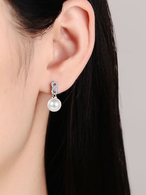 MOISS 925 Sterling Silver Moissanite Geometric Dainty Drop Earring 1