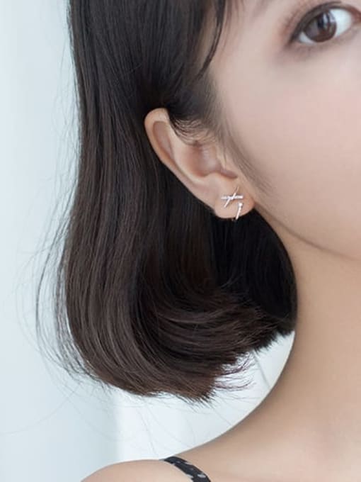 Rosh 925 sterling silver rhinestone bowknot trend stud earring 3