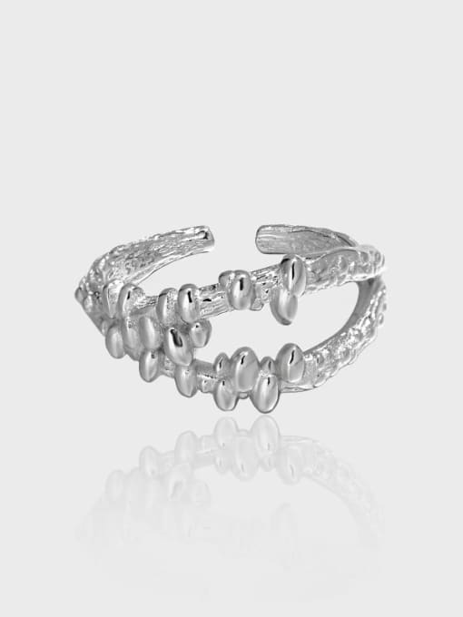 DAKA 925 Sterling Silver Bead Geometric Vintage Stackable Ring 2