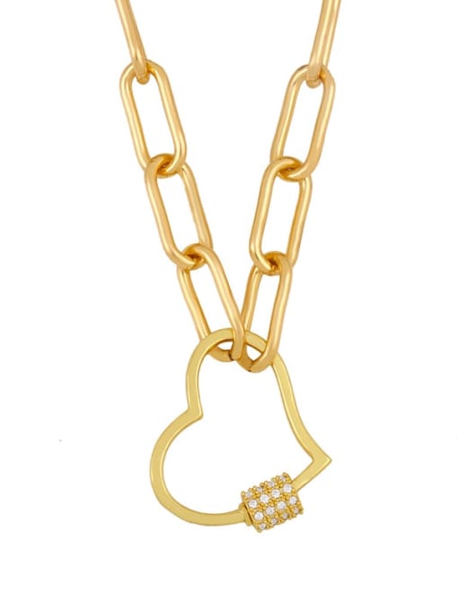 love Alloy Cubic Zirconia Heart Minimalist  chain Necklace