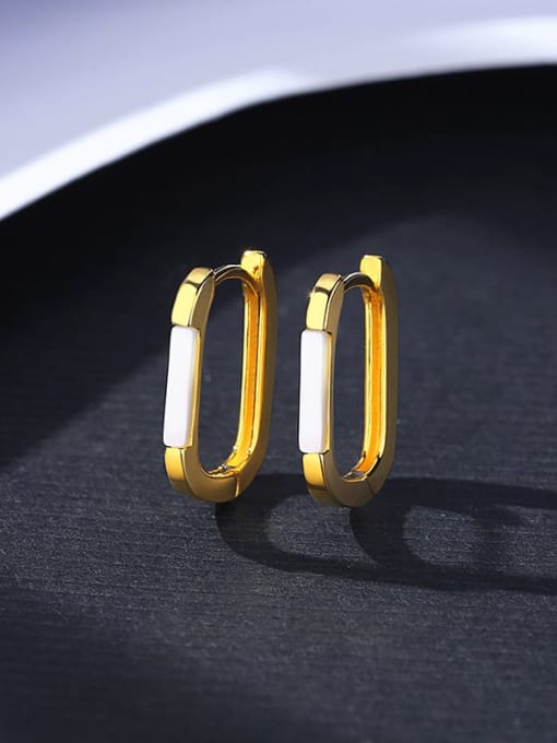 14K Gold 925 Sterling Silver Shell Geometric Minimalist Stud Earring