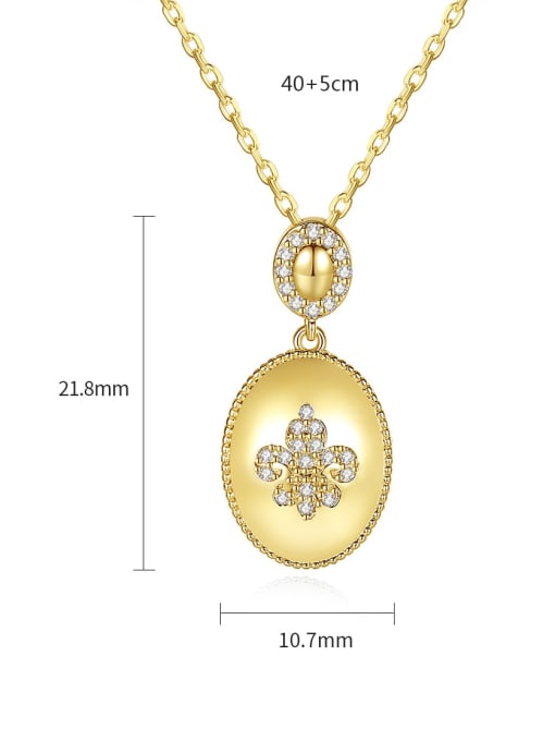 BLING SU Brass Cubic Zirconia Oval Vintage Necklace 4
