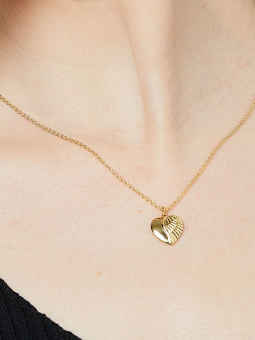 CHARME Brass Minimalist Heart  Pendant Necklace 1