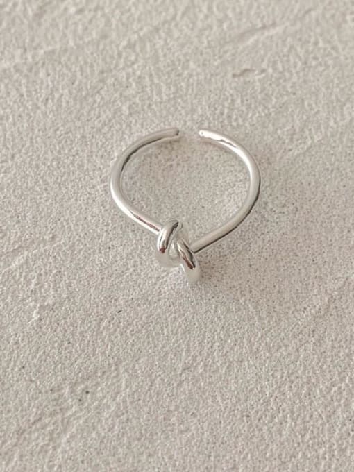 Boomer Cat 925 Sterling Silver Knot Heart Minimalist Band Ring 0