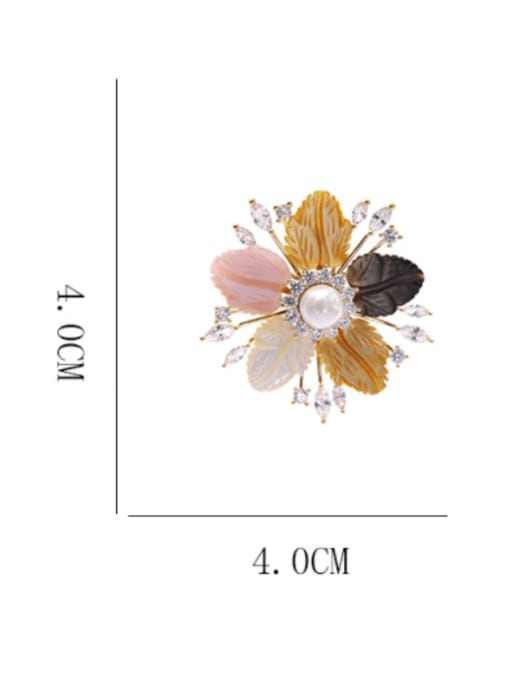 Luxu Brass Cubic Zirconia Flower Statement Brooch 3
