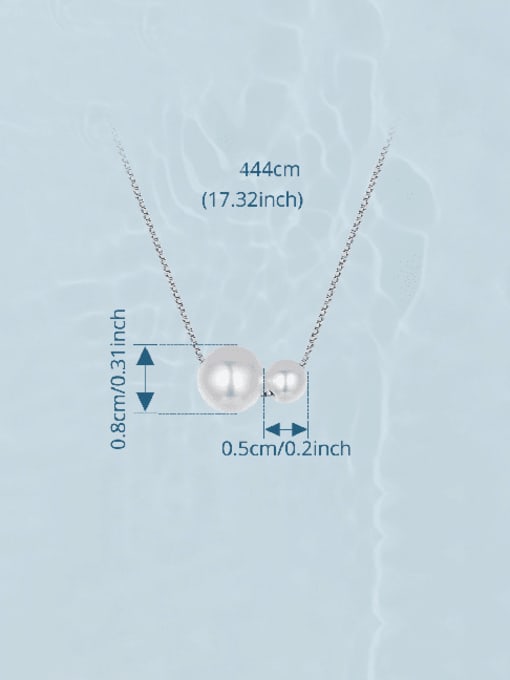 Jare 925 Sterling Silver Imitation Pearl Irregular Minimalist Necklace 2