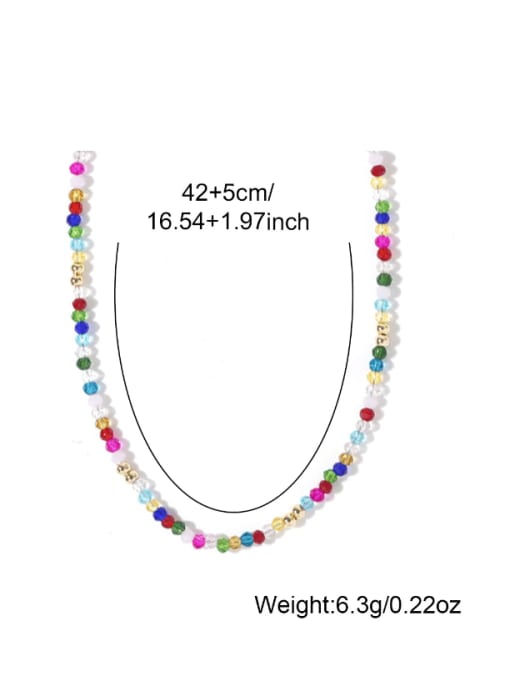 Roxi Stainless steel Synthetic Crystal Multi Color Irregular Bohemia Beaded  Necklace 2