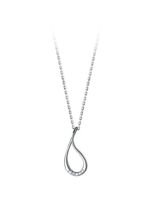 Rosh 925 Sterling Silver  Hollow Water Drop Minimalist Necklace 3