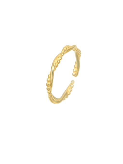 RS1067 gold 925 Sterling Silver Twist Geometric Minimalist Band Ring