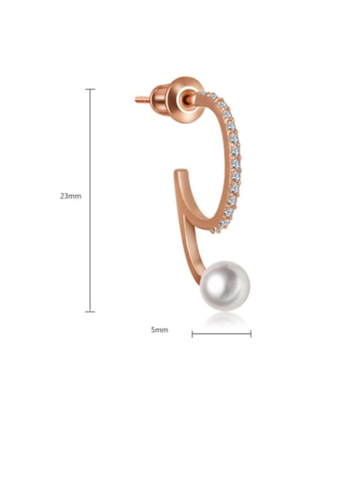 BLING SU Copper Cubic Zirconia Irregular Minimalist Drop Earring 1