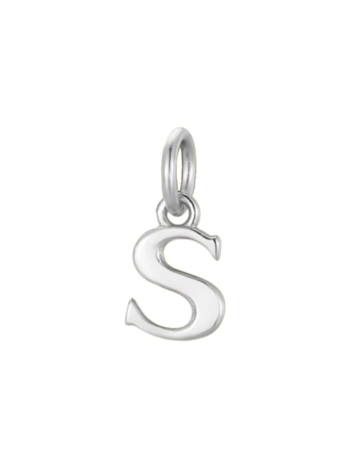 S 925 Sterling Silver Minimalist Letter  Pendant