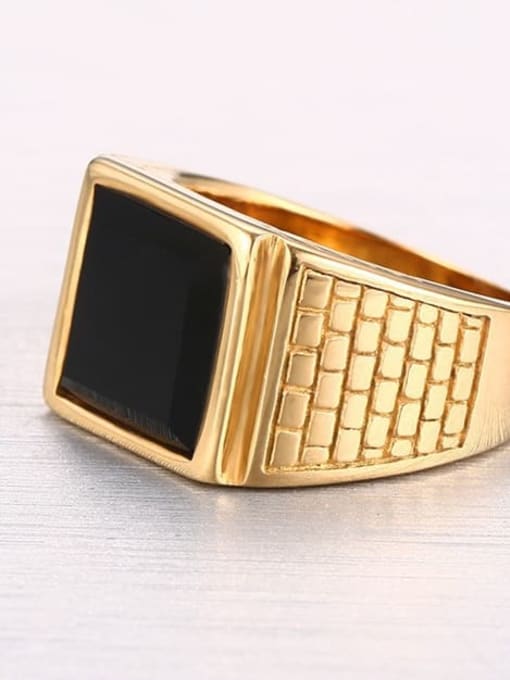 CONG Stainless steel Enamel Geometric Vintage Band Ring 3
