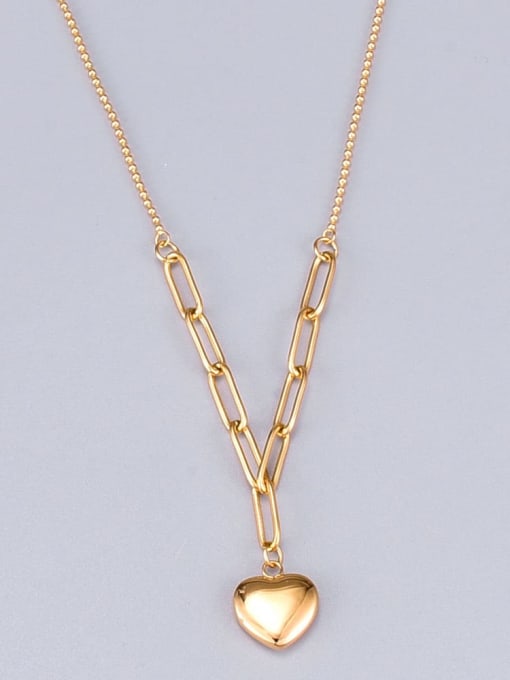 A TEEM Titanium Smooth Heart Minimalist Pendant Necklace 2