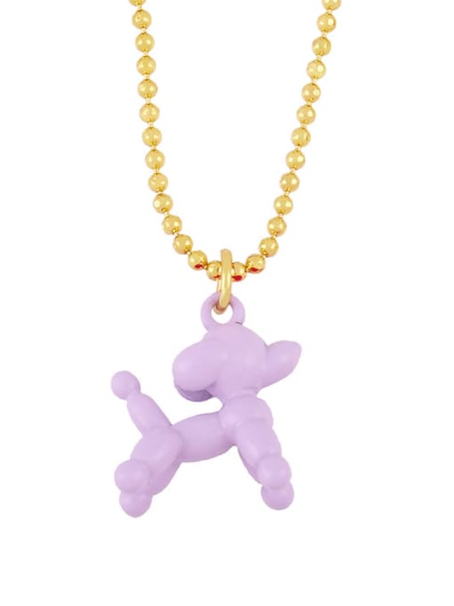 purple Brasel  Cute Cartoon Dog Pendat Necklaces