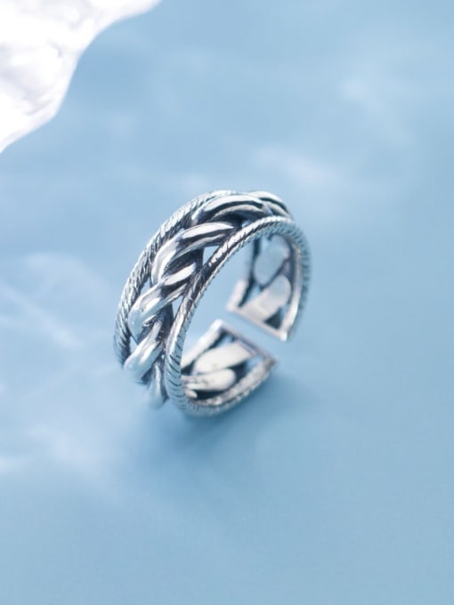 Rosh 925 Sterling Silver  Retro twist multilayer  Free Size Ring 2