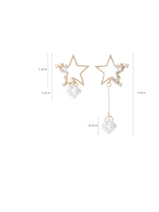 Girlhood Alloy With Gold Plated Simplistic Star Drop Earrings 2
