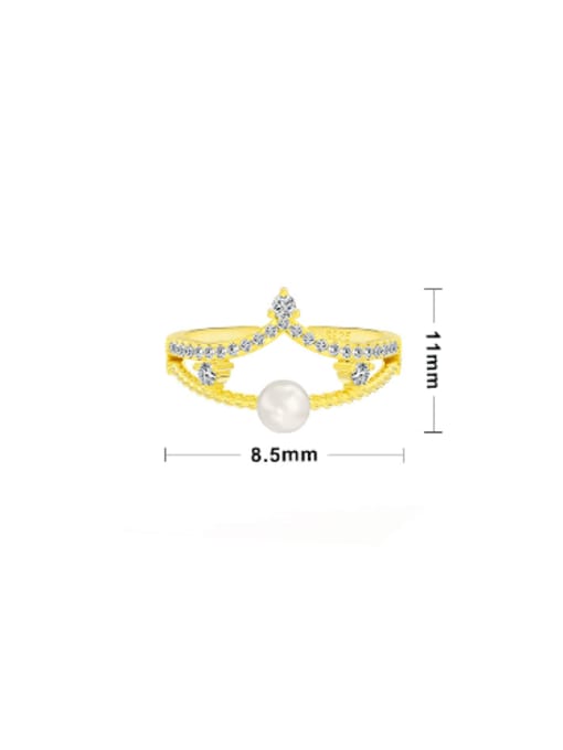 RINNTIN 925 Sterling Silver Cubic Zirconia Crown Dainty Stackable Ring 3