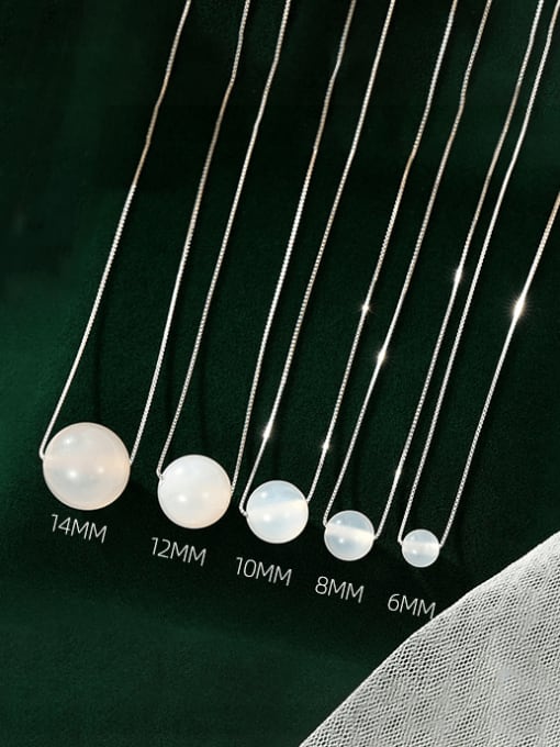 BeiFei Minimalism Silver 925 Sterling Silver Bead Round Minimalist Necklace 3