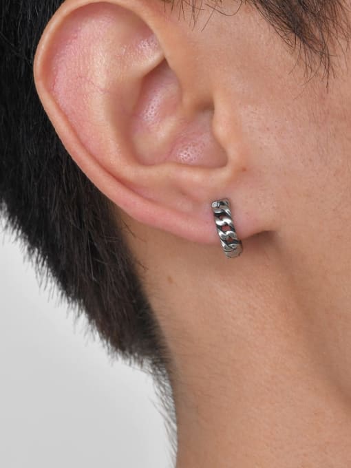 CONG Stainless steel Snake Vintage Huggie Earring 1