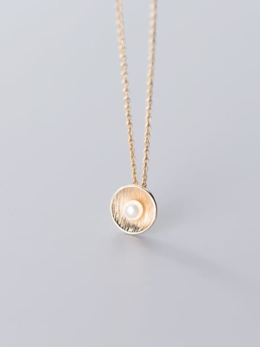 Rosh 925 Sterling Silver Imitation Pearl Round Pendant Necklace 3