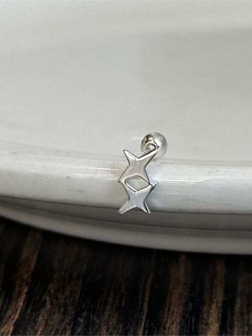 Boomer Cat 925 Sterling Silver Star Minimalist Stud Earring 0