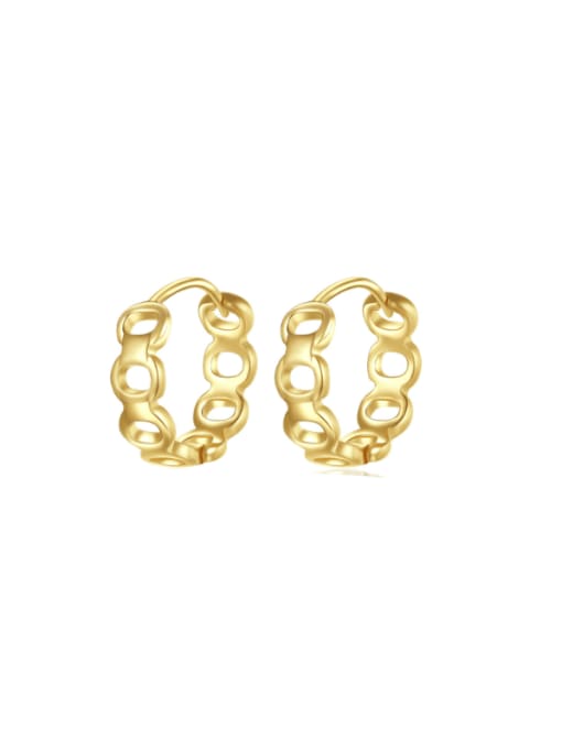 14K Gold 925 Sterling Silver Geometric Minimalist Huggie Earring