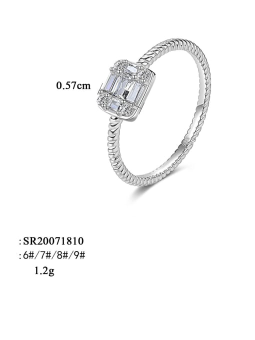 CCUI 925 Sterling Silver Cubic Zirconia Geometric Minimalist Band Ring 4
