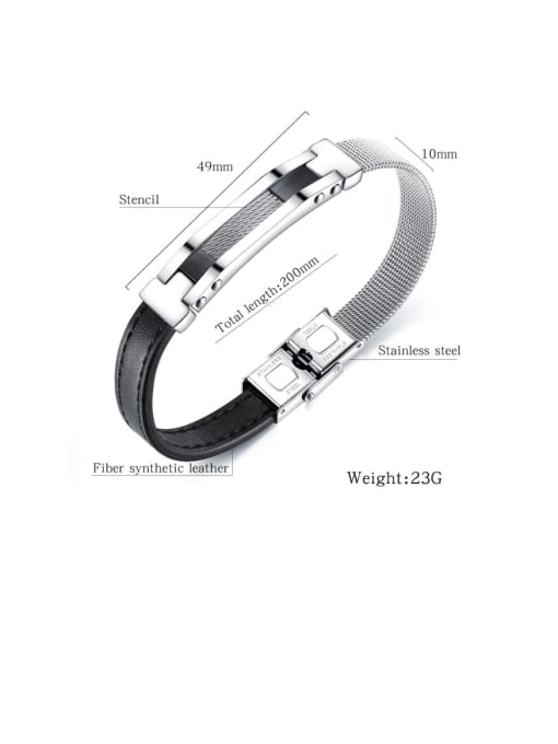 Open Sky Titanium leather Bracelet 1