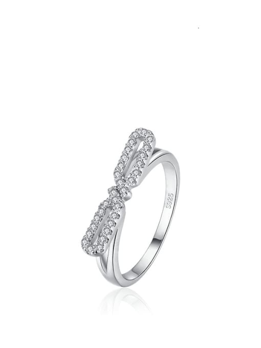YGR476 925 Sterling Silver Cubic Zirconia Heart Classic Band Ring