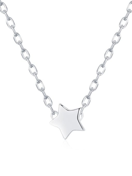 MODN 925 Sterling Silver Minimalist Five-Pointed Star Pendant  Necklace 4
