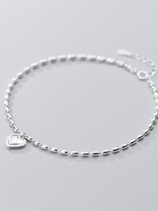Rosh 925 Sterling Silver Heart Minimalist Beaded Bracelet 3
