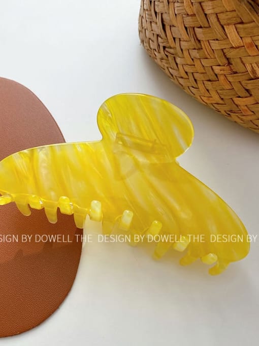 Yellow pattern 11cm Cellulose Acetate Trend Geometric Alloy Jaw Hair Claw