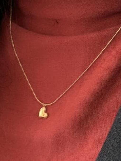 A TEEM Titanium smooth Heart Minimalist pendant Necklace 1