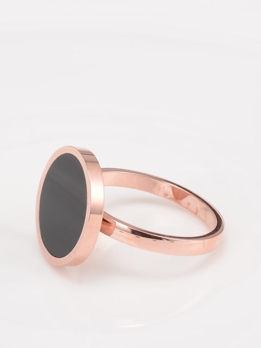 A TEEM Titanium Steel Acrylic Round Minimalist Band Ring 2