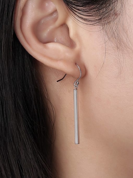 RINNTIN 925 Sterling Silver Geometric Minimalist Hook Earring 1