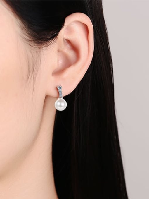 MOISS 925 Sterling Silver Moissanite Geometric Dainty Drop Earring 1