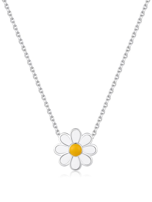 MODN 925 Sterling Silver Enamel Flower Minimalist Necklace 4