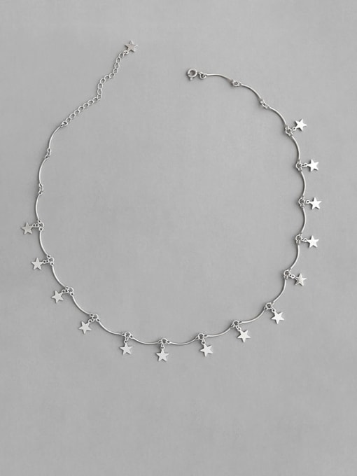 DAKA S925 Sterling Silver personalized pentagonal Star Pendant neck chain