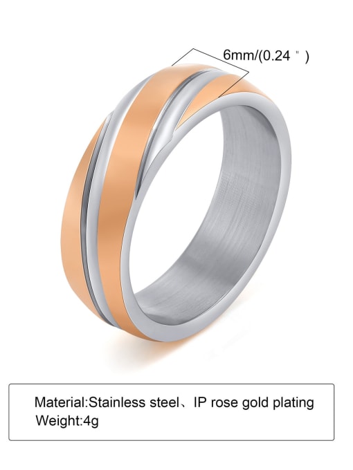 Rose Gold  5 -13# Stainless steel Geometric Minimalist Band Ring