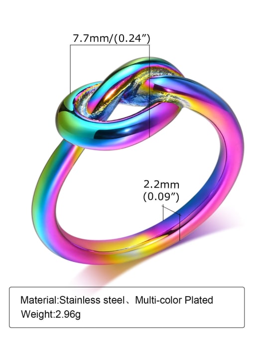 colourful Stainless steel Geometric Knot Vintage Band Ring
