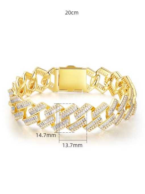 BLING SU Stainless steel Cubic Zirconia Geometric Luxury Bracelet 4