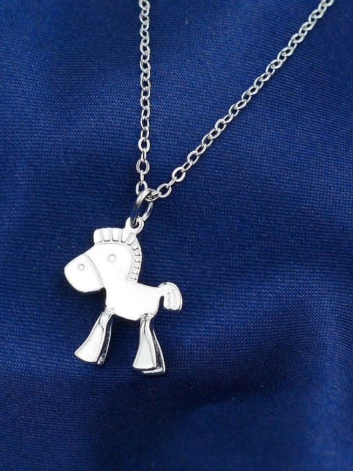A TEEM 925 Sterling Silver Horse Cute Necklace 0