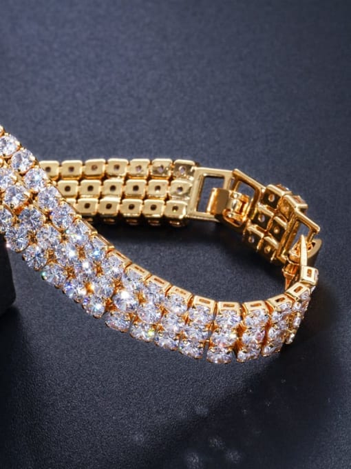 L.WIN Brass Cubic Zirconia Geometric Classic Bracelet 1