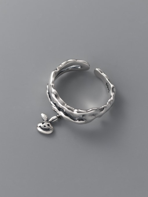 Rosh 925 Sterling Silver Rabbit Vintage Stackable Ring 0