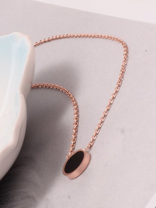 A TEEM Titanium Acrylic Round Minimalist pendant Necklace 2