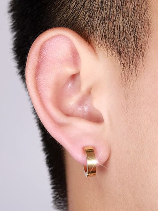 BSL Titanium Smooth  Irregular Minimalist Stud Earring 3