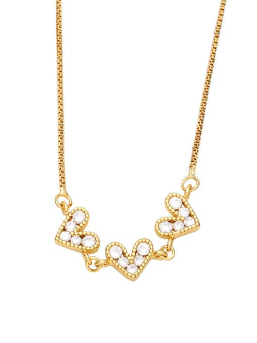 CC Brass Cubic Zirconia Vintage Heart  Pendant Necklace 3
